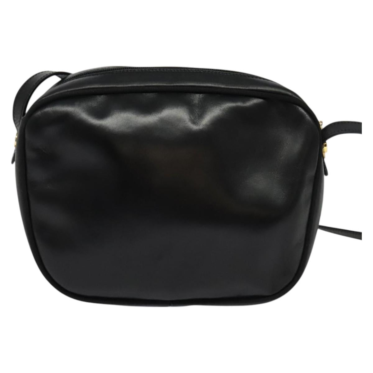 Salvatore Ferragamo Vala Shoulder Bag Leather Black Gold Auth 129395