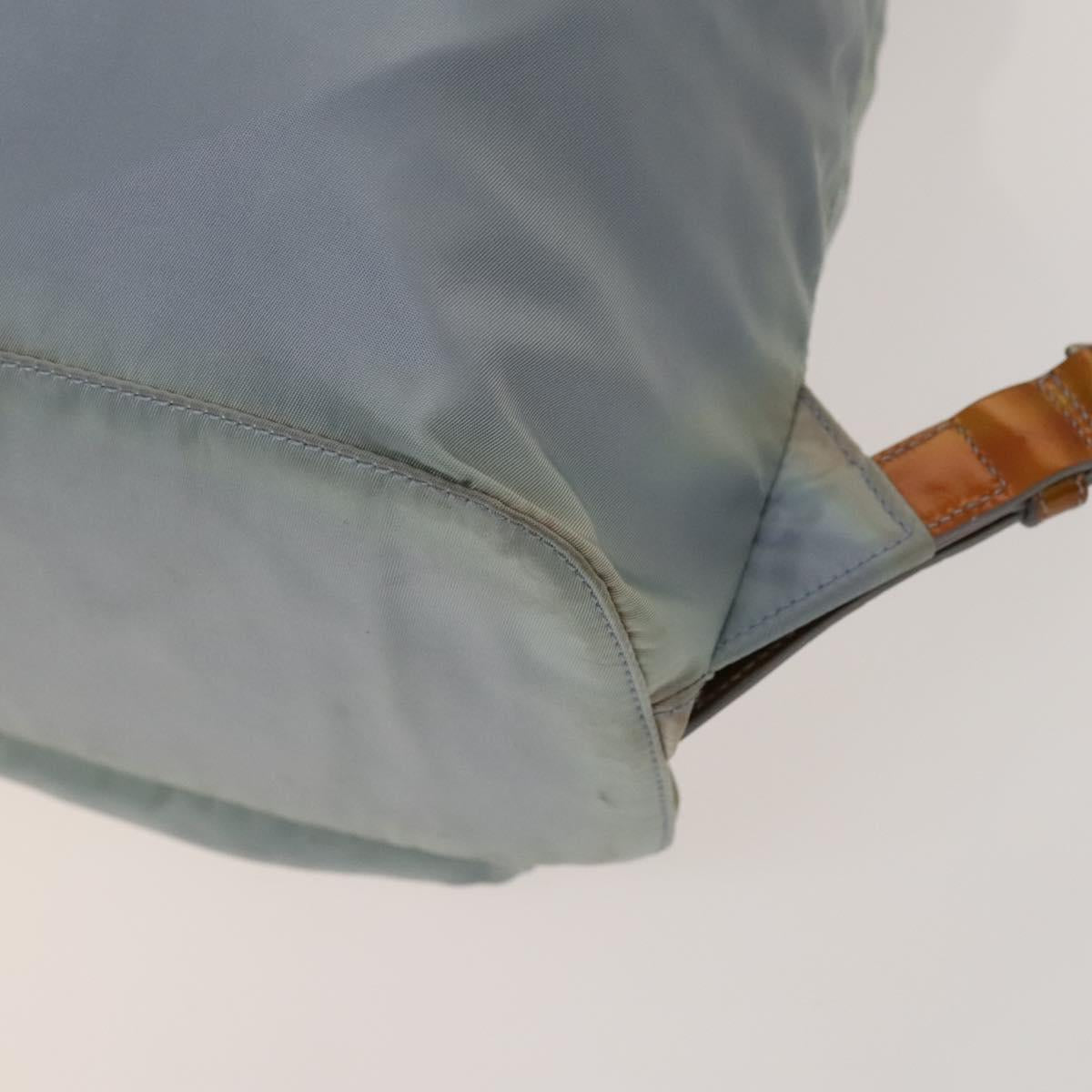 PRADA Backpack Nylon Light Blue Silver Auth 129415