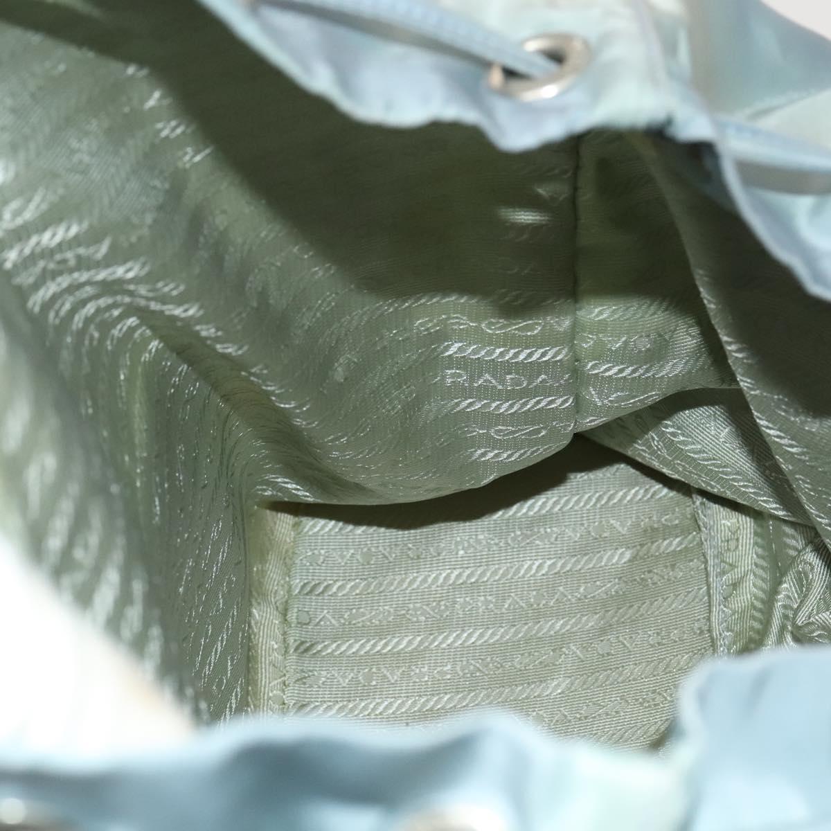 PRADA Backpack Nylon Light Blue Silver Auth 129415