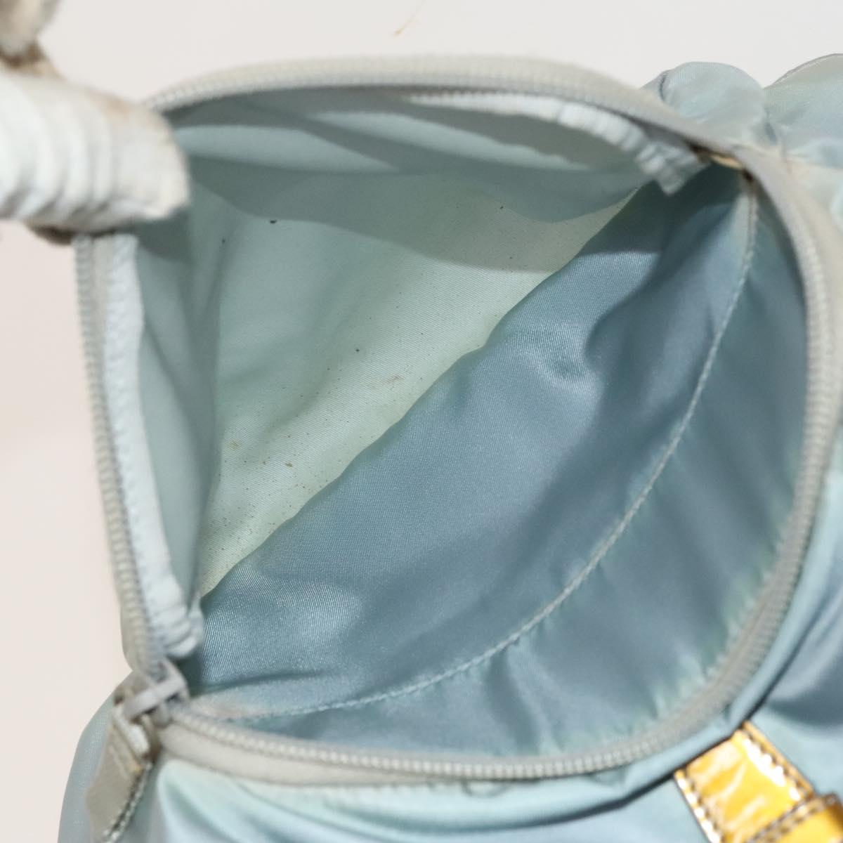 PRADA Backpack Nylon Light Blue Silver Auth 129415