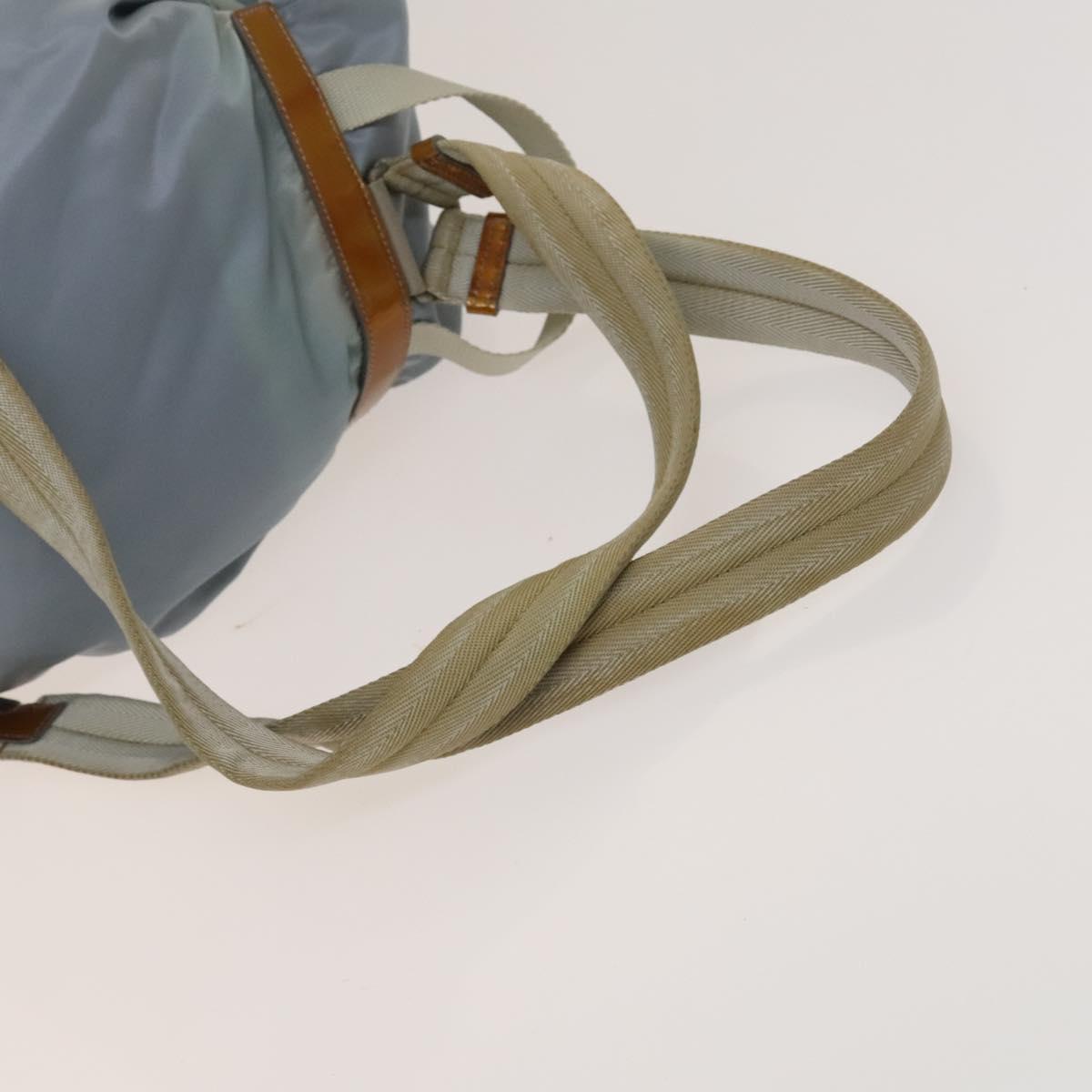 PRADA Backpack Nylon Light Blue Silver Auth 129415