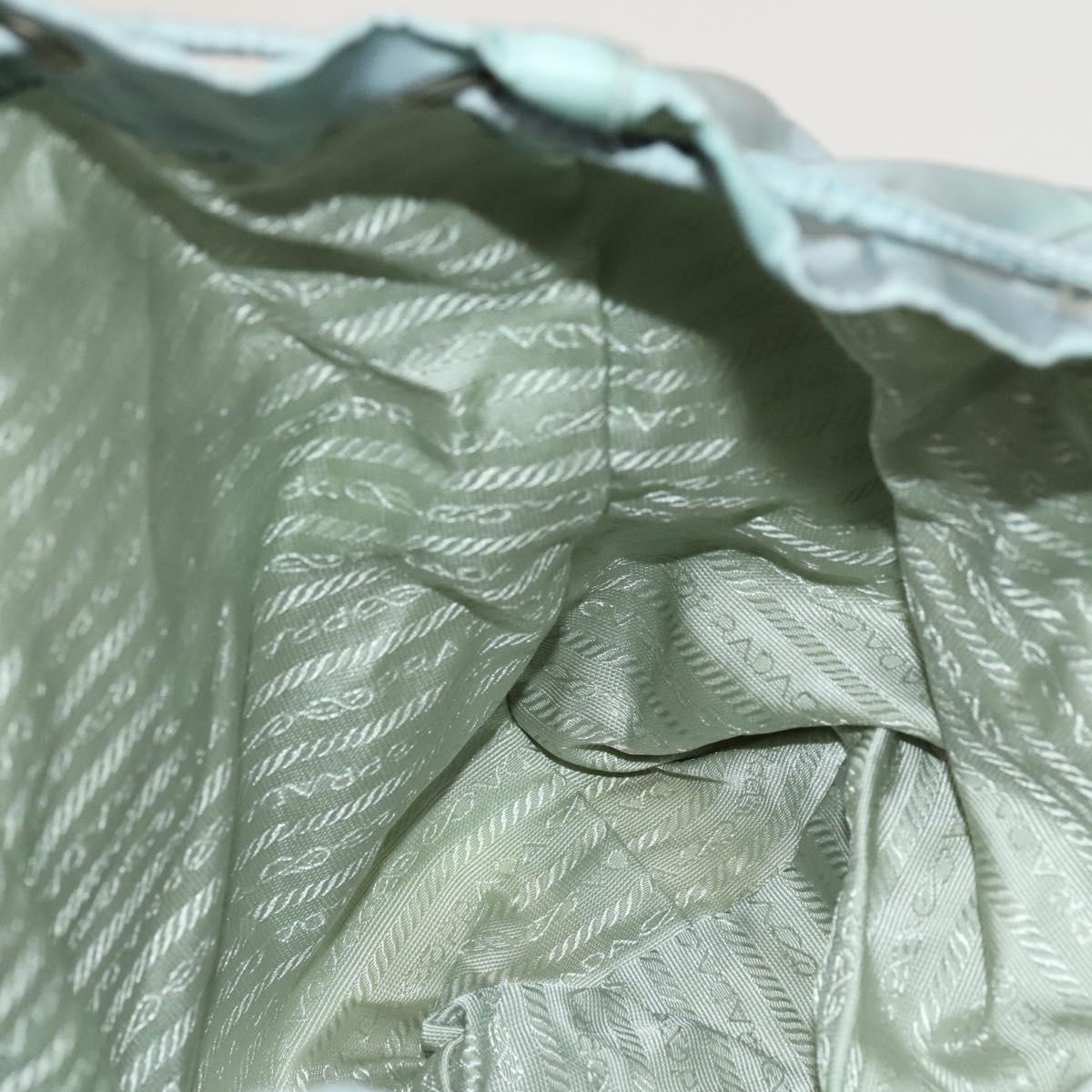 PRADA Backpack Nylon Light Blue Silver Auth 129416