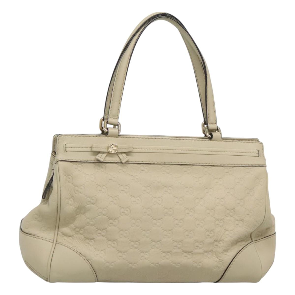 GUCCI GG Canvas Guccissima Pretty Tote Bag Leather Beige Gold 257063 Auth 129430