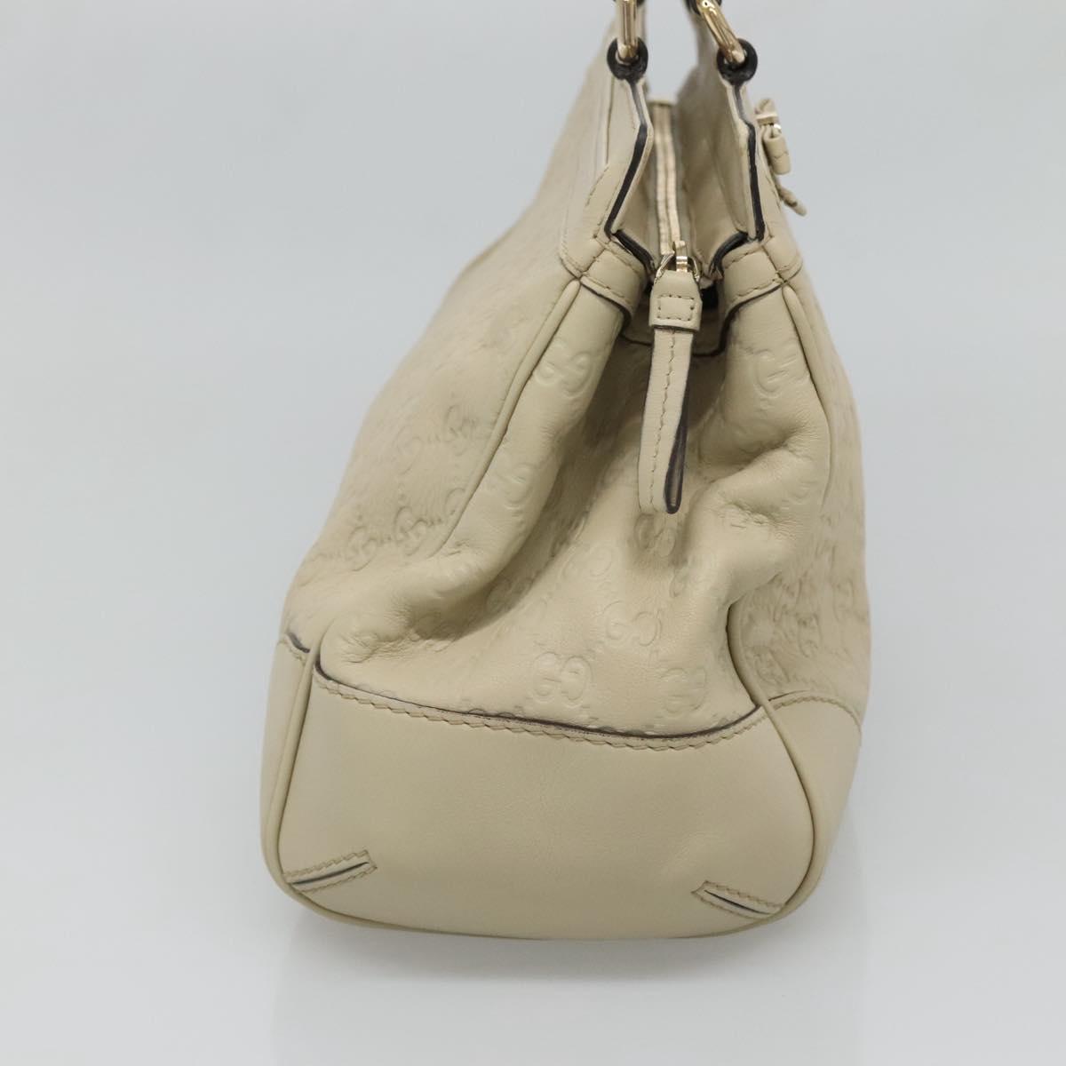 GUCCI GG Canvas Guccissima Pretty Tote Bag Leather Beige Gold 257063 Auth 129430