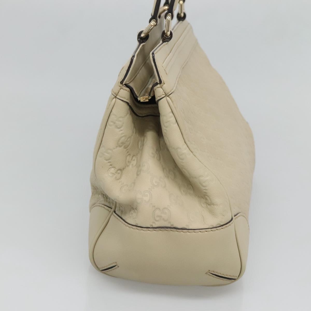 GUCCI GG Canvas Guccissima Pretty Tote Bag Leather Beige Gold 257063 Auth 129430