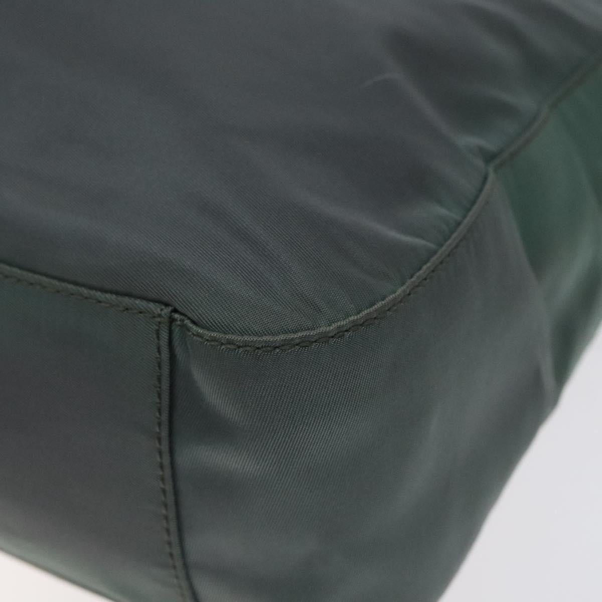 PRADA Shoulder Bag Nylon Green Silver Auth 129439