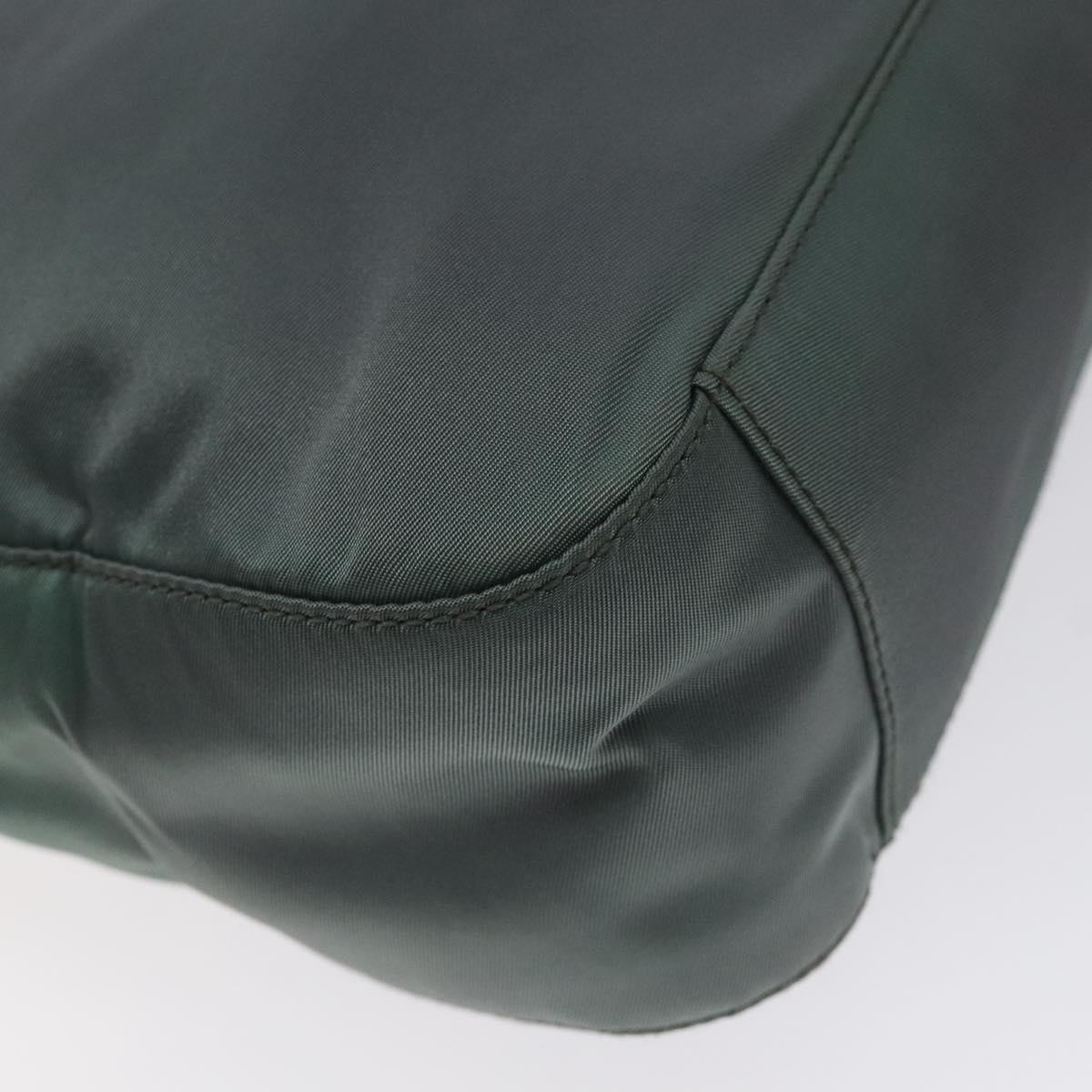 PRADA Shoulder Bag Nylon Green Silver Auth 129439