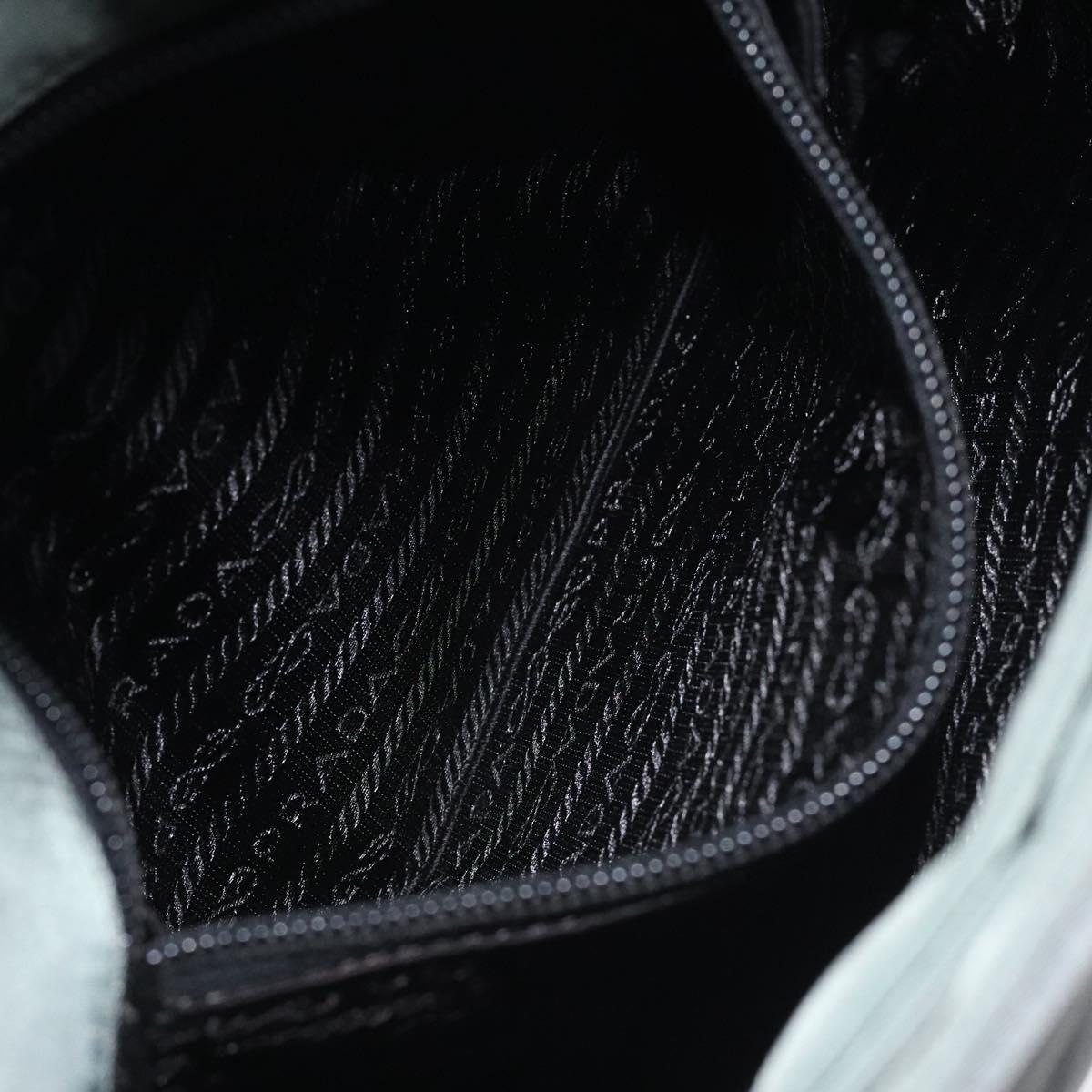 PRADA Shoulder Bag Nylon Green Silver Auth 129439