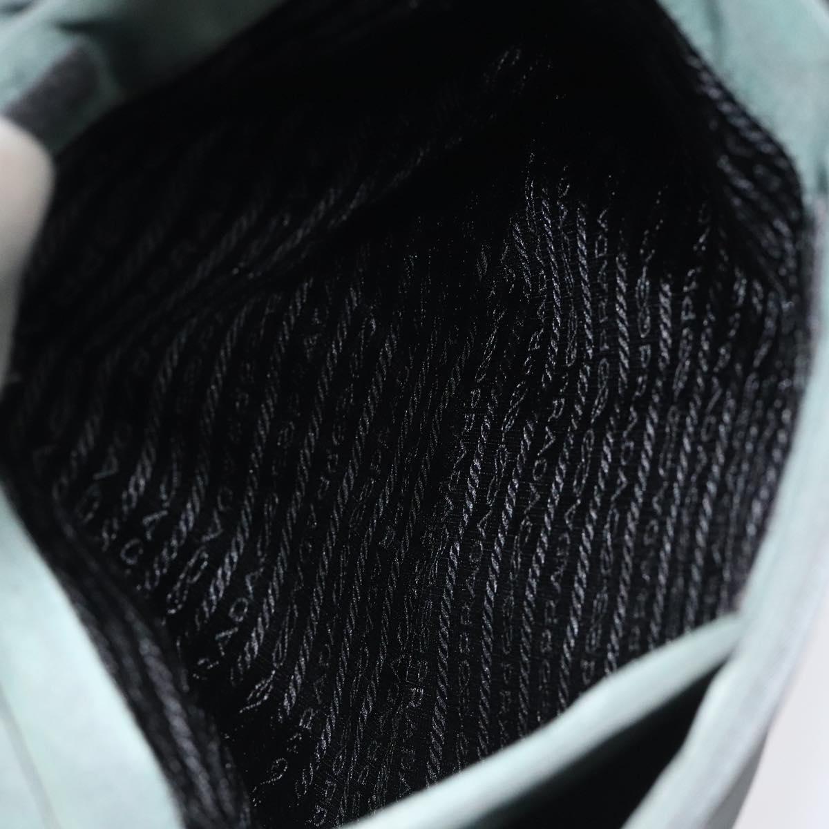 PRADA Shoulder Bag Nylon Green Silver Auth 129439