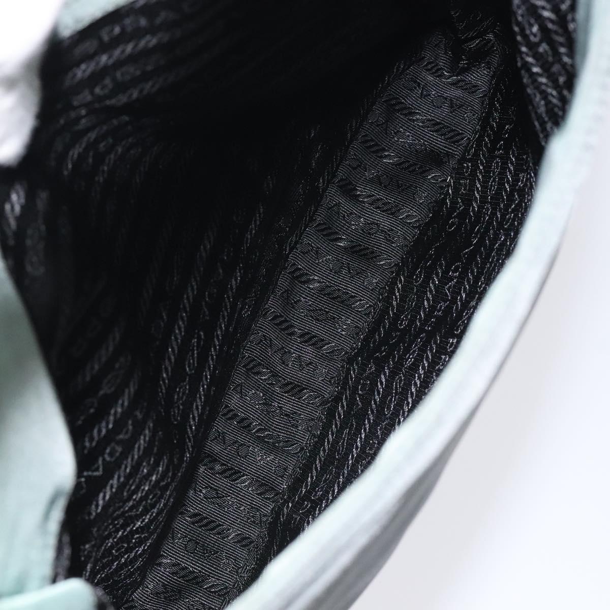 PRADA Shoulder Bag Nylon Green Silver Auth 129439