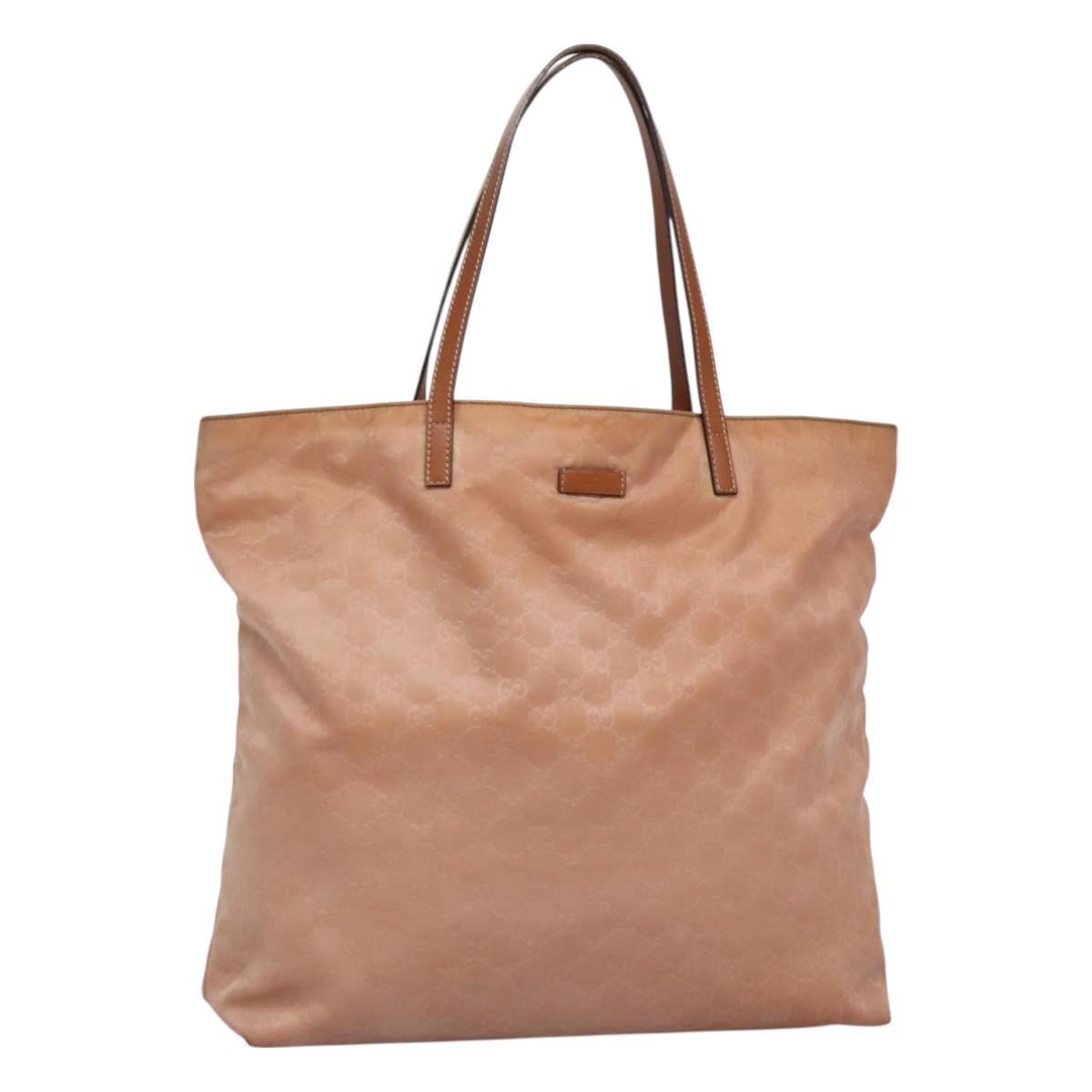 GUCCI GG Canvas Tote Bag Nylon Pink Gold 295252 Auth 129450