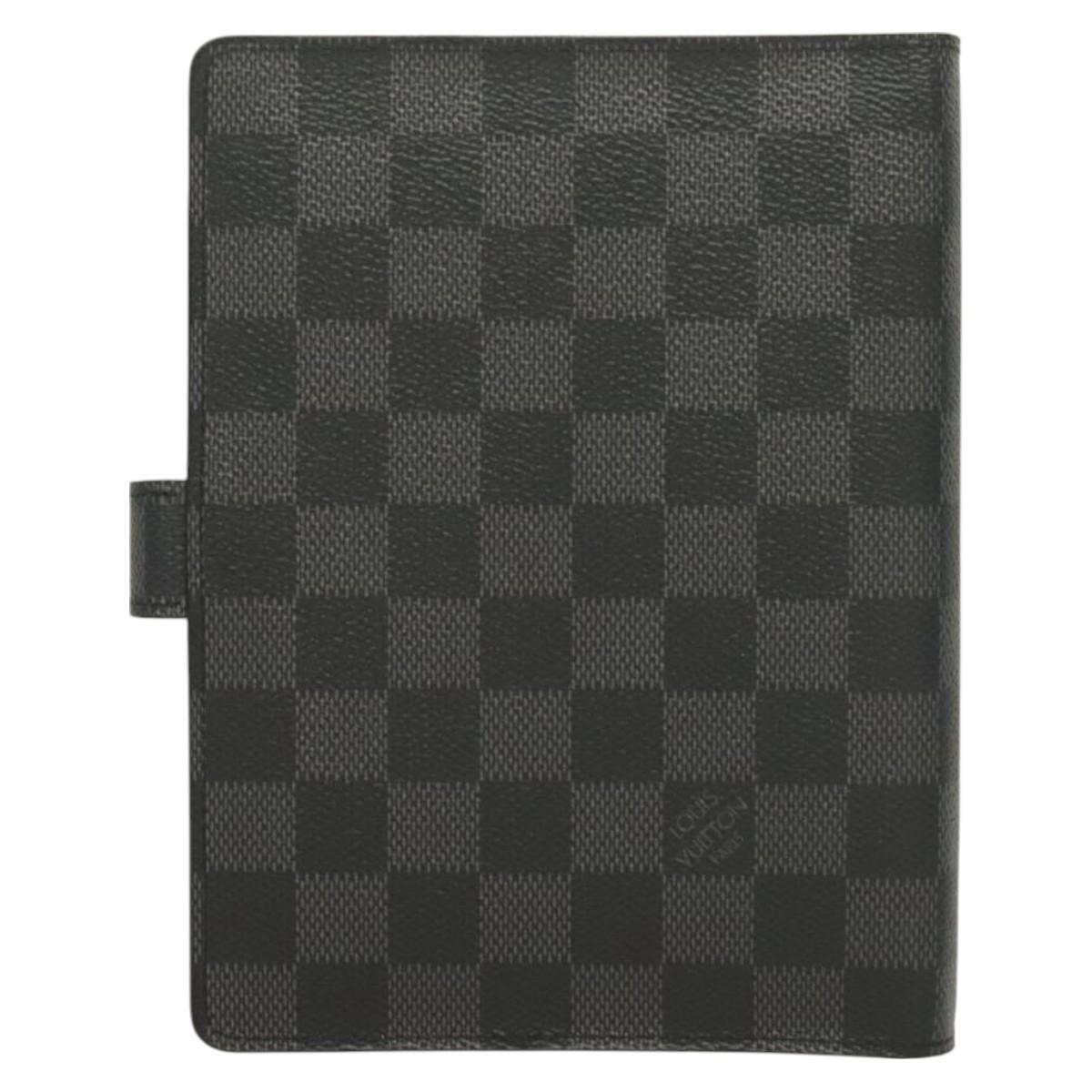 LOUIS VUITTON Damier Graphite Agenda MM Day Planner Cover R20242 LV Auth 129464