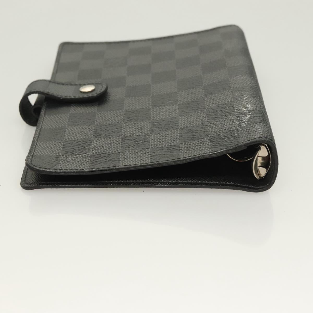 LOUIS VUITTON Damier Graphite Agenda MM Day Planner Cover R20242 LV Auth 129464