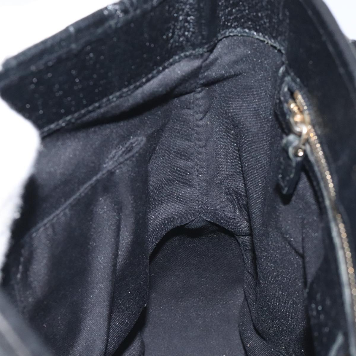 GUCCI GG Canvas Jackie Hand Bag Black Silver 145817 Auth 129466