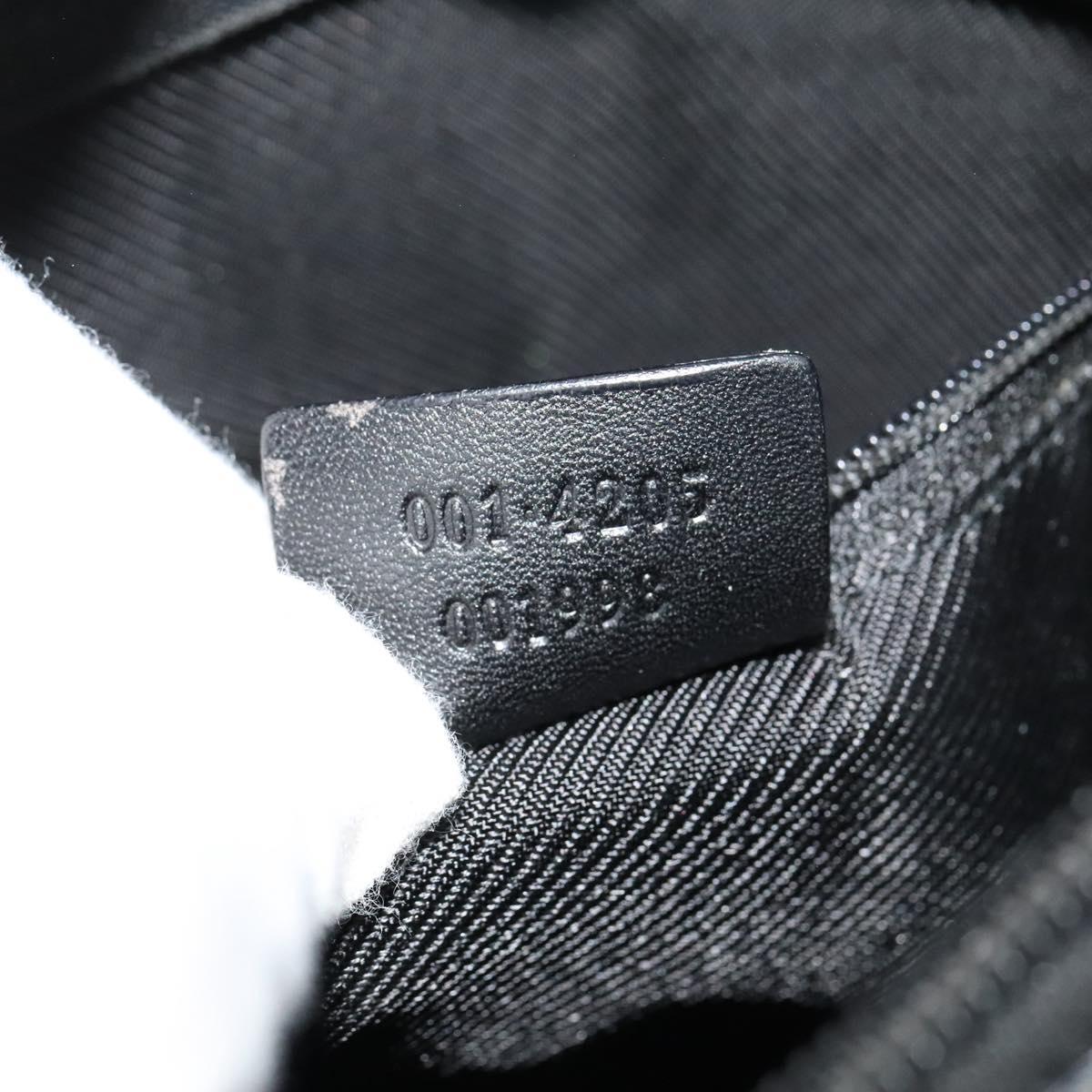 GUCCI GG Canvas Shoulder Bag Black Silver 001 4205 Auth 129471