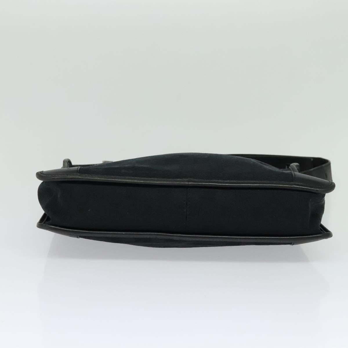 GUCCI GG Canvas Shoulder Bag Black Silver 001 4205 Auth 129471