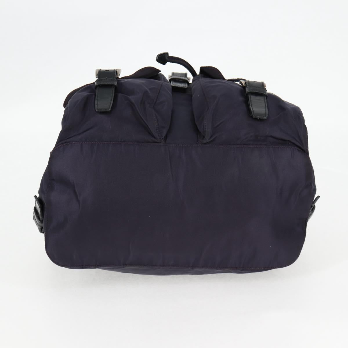 PRADA Backpack Nylon Purple Silver Auth 129478V