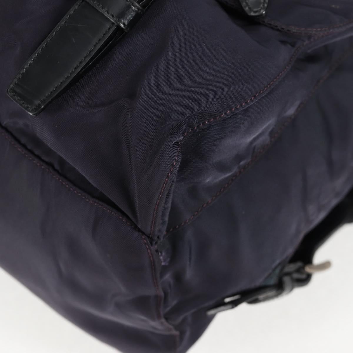 PRADA Backpack Nylon Purple Silver Auth 129478V