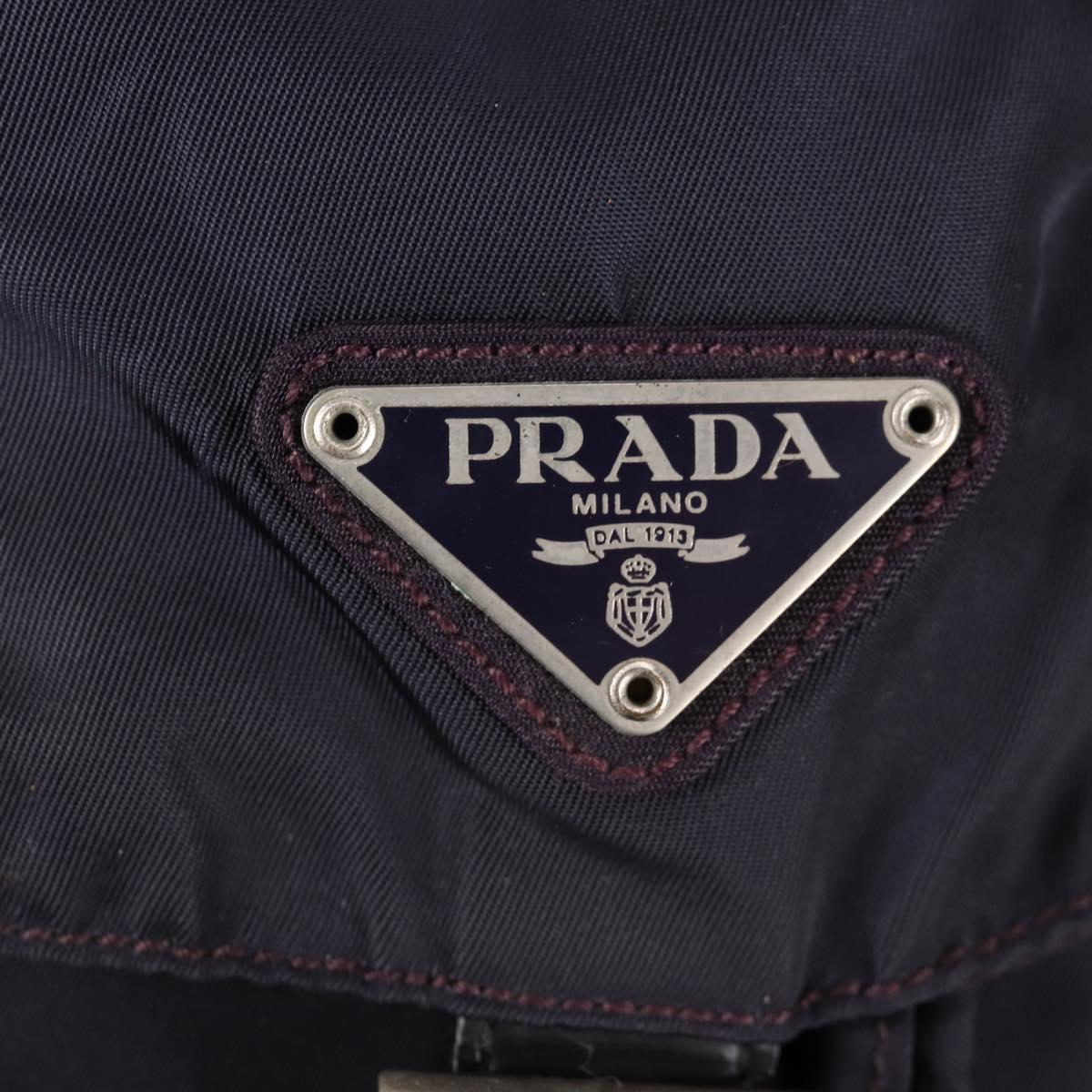 PRADA Backpack Nylon Purple Silver Auth 129478V