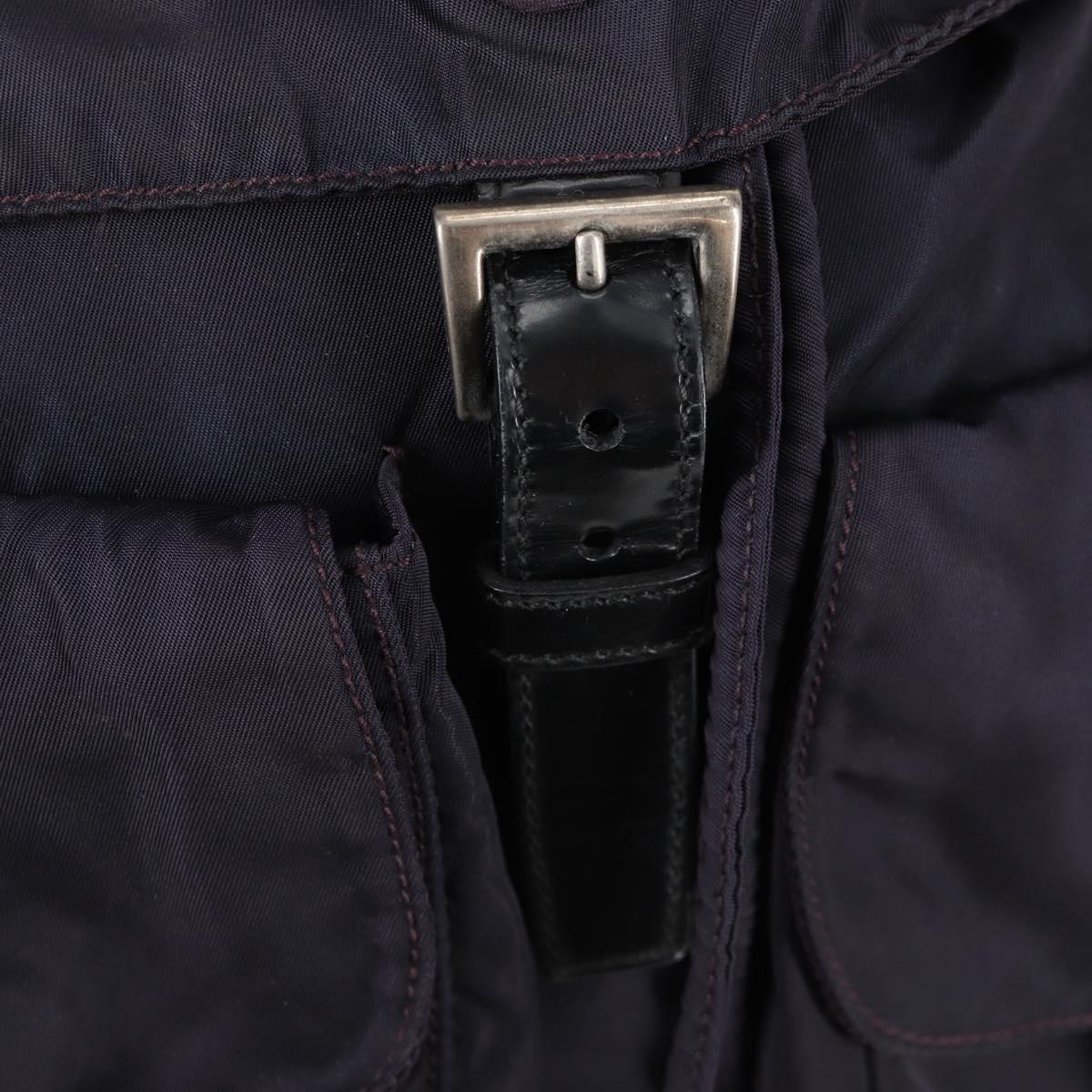 PRADA Backpack Nylon Purple Silver Auth 129478V