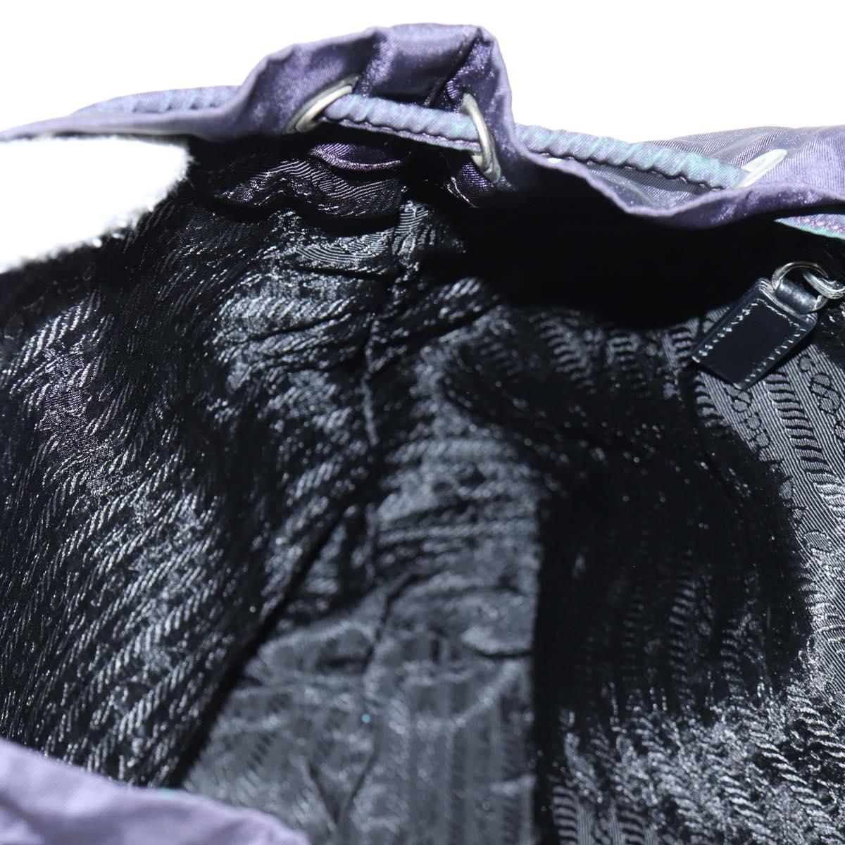 PRADA Backpack Nylon Purple Silver Auth 129478V