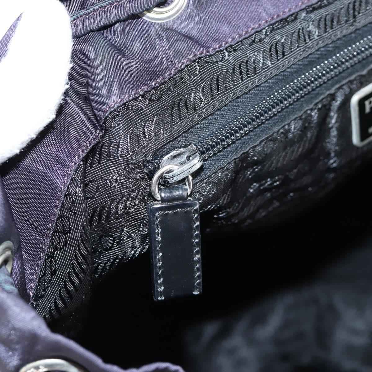 PRADA Backpack Nylon Purple Silver Auth 129478V