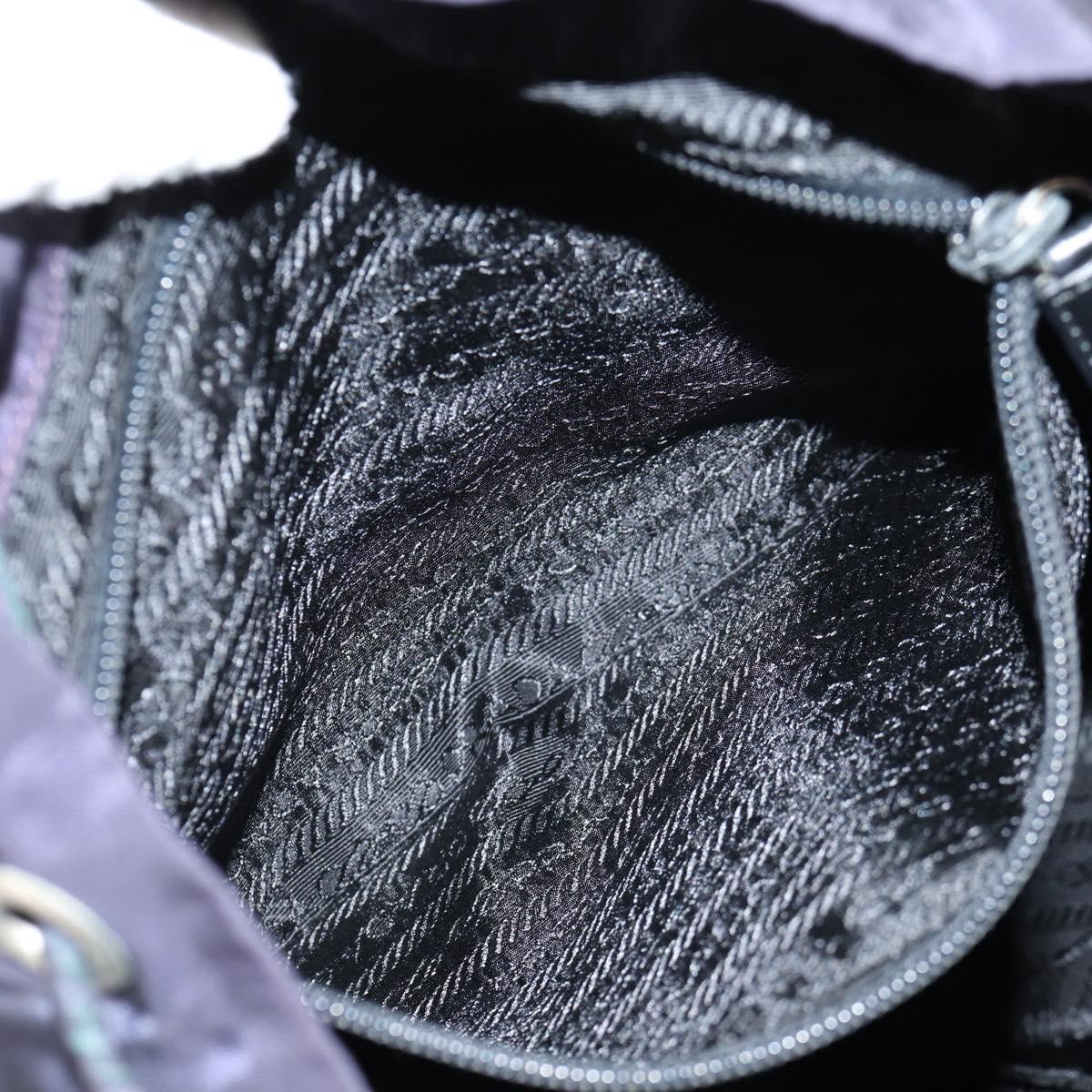 PRADA Backpack Nylon Purple Silver Auth 129478V