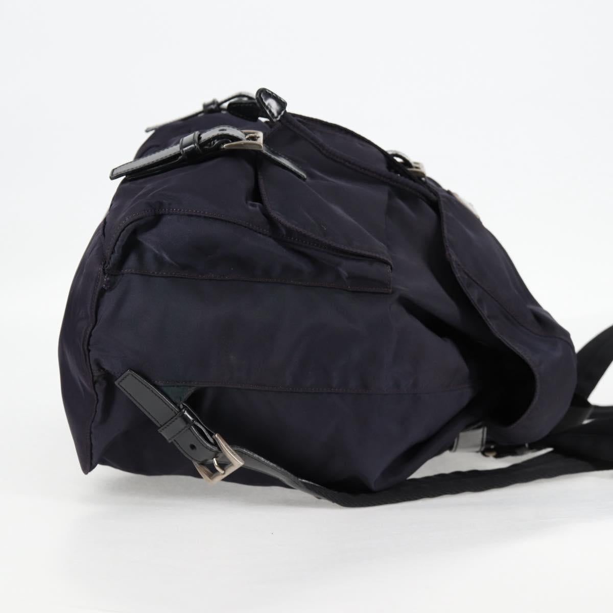 PRADA Backpack Nylon Purple Silver Auth 129478V