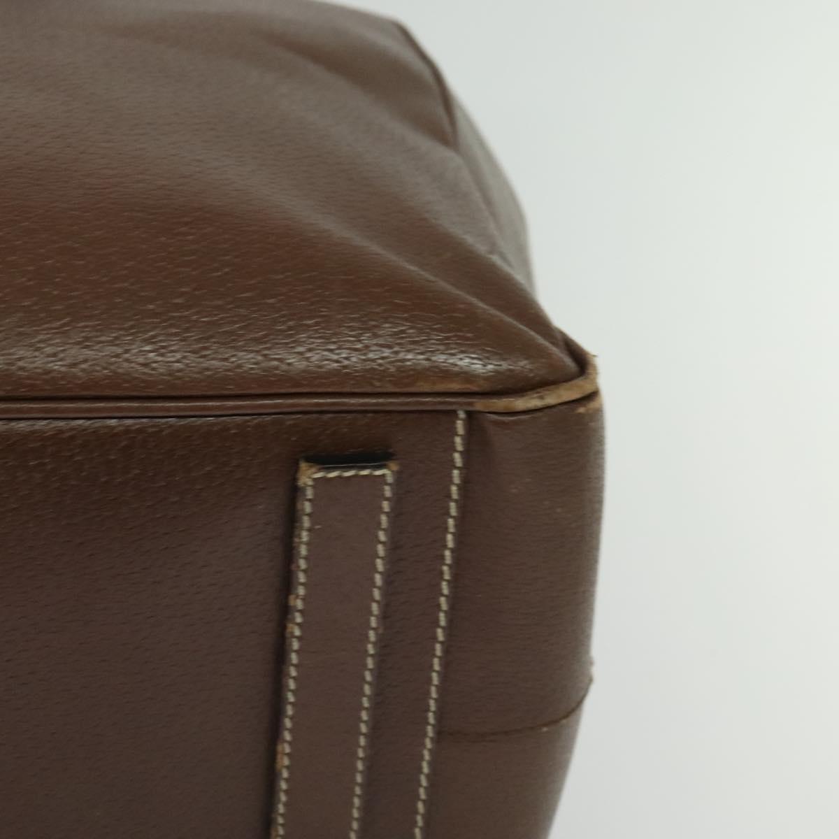 PRADA Boston Bag Leather Brown Auth 129509