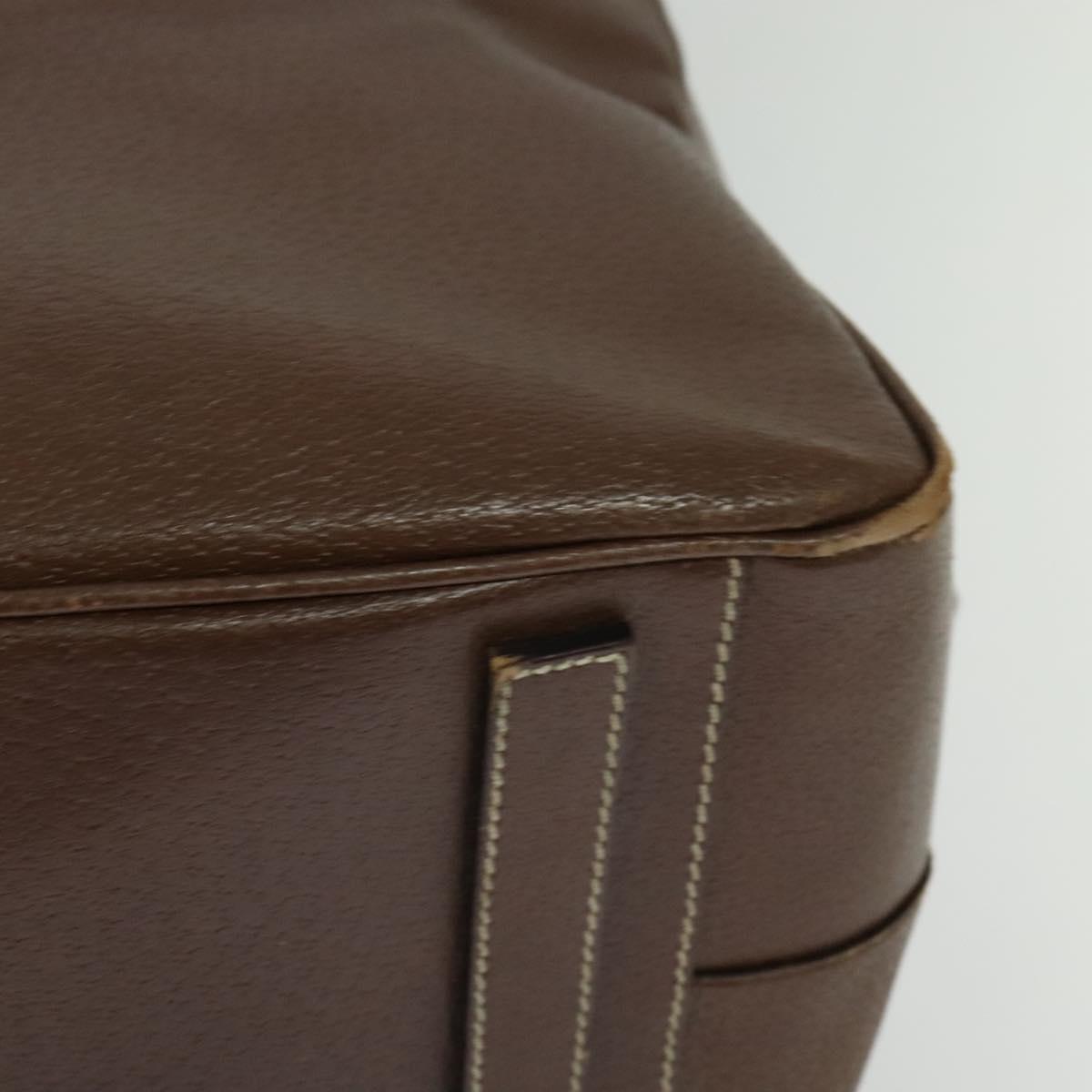 PRADA Boston Bag Leather Brown Auth 129509