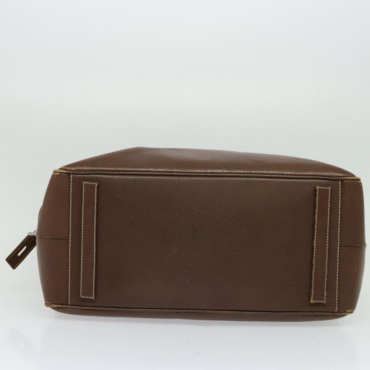 PRADA Boston Bag Leather Brown Auth 129509