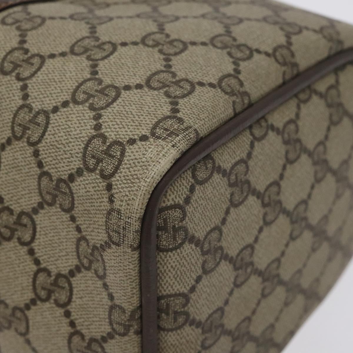 GUCCI GG Supreme Web Sherry Line Hand Bag PVC Beige Gold 40 3842 Auth 129518