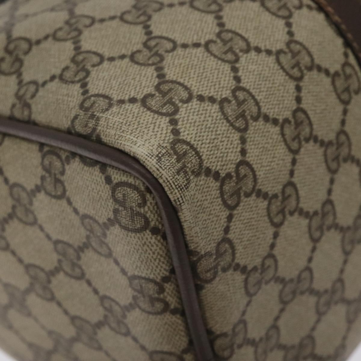 GUCCI GG Supreme Web Sherry Line Hand Bag PVC Beige Gold 40 3842 Auth 129518