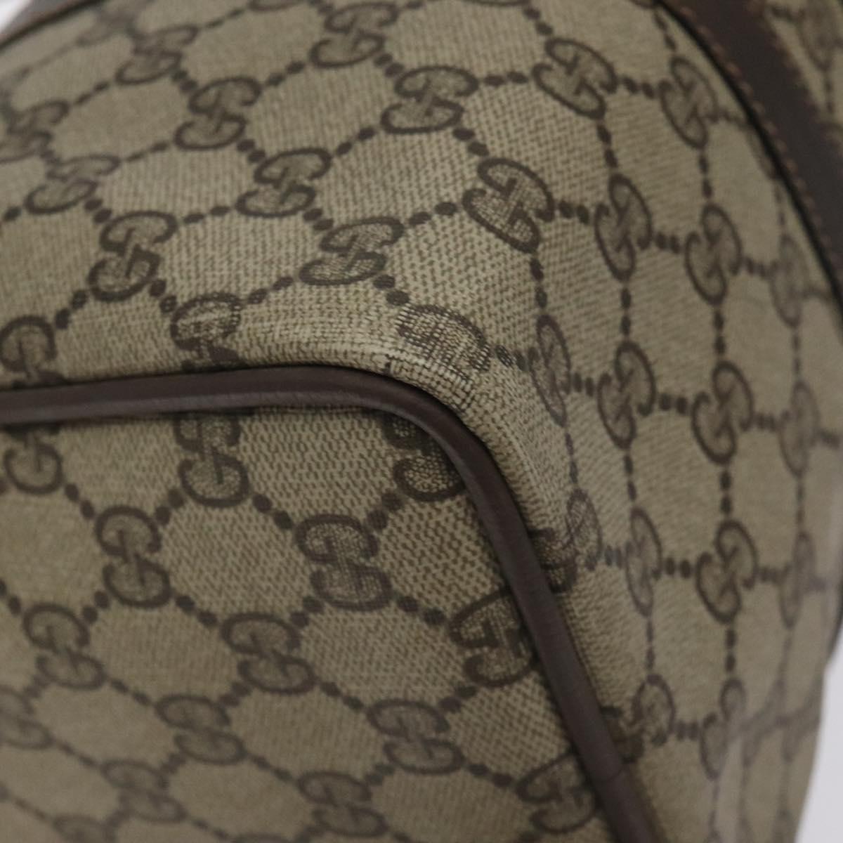GUCCI GG Supreme Web Sherry Line Hand Bag PVC Beige Gold 40 3842 Auth 129518