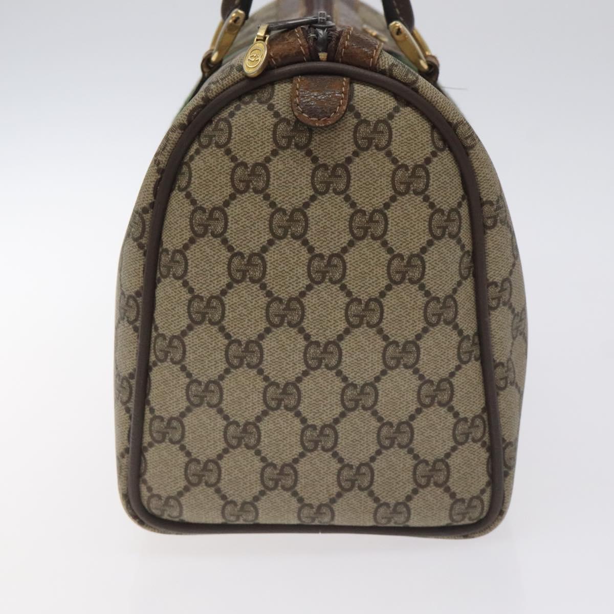 GUCCI GG Supreme Web Sherry Line Hand Bag PVC Beige Gold 40 3842 Auth 129518