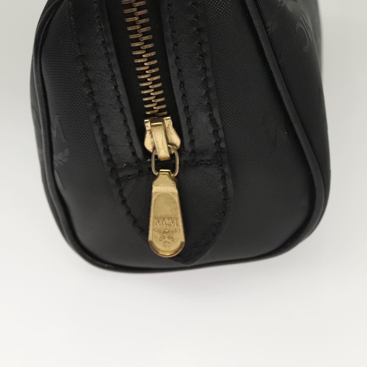 MCM Vicetos Logogram Hand Bag PVC 2way Black Gold Auth 129547