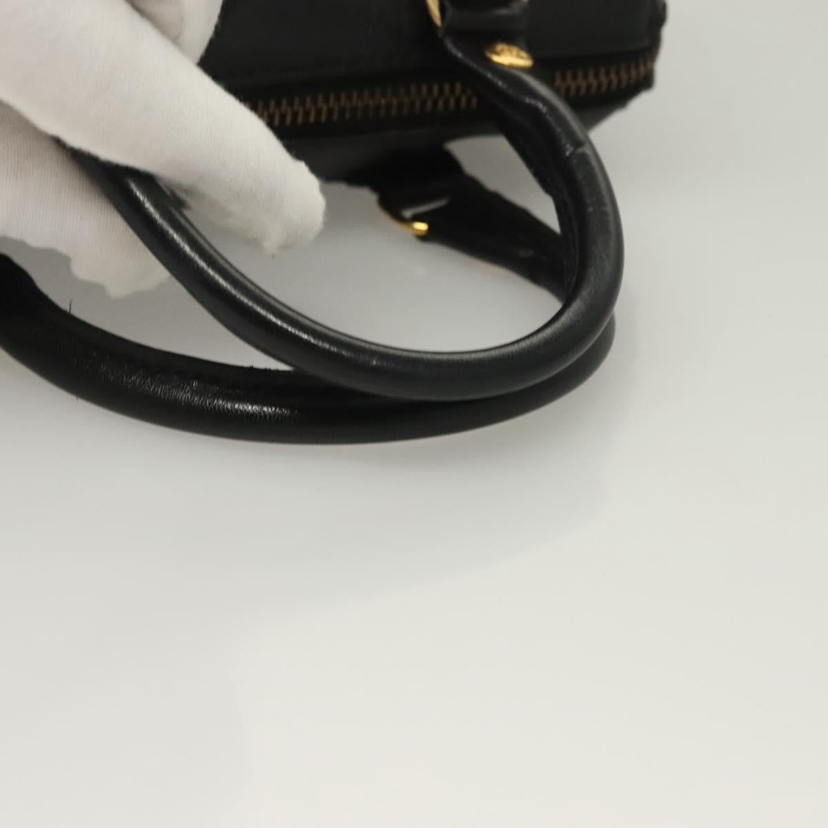 MCM Vicetos Logogram Hand Bag PVC 2way Black Gold Auth 129547