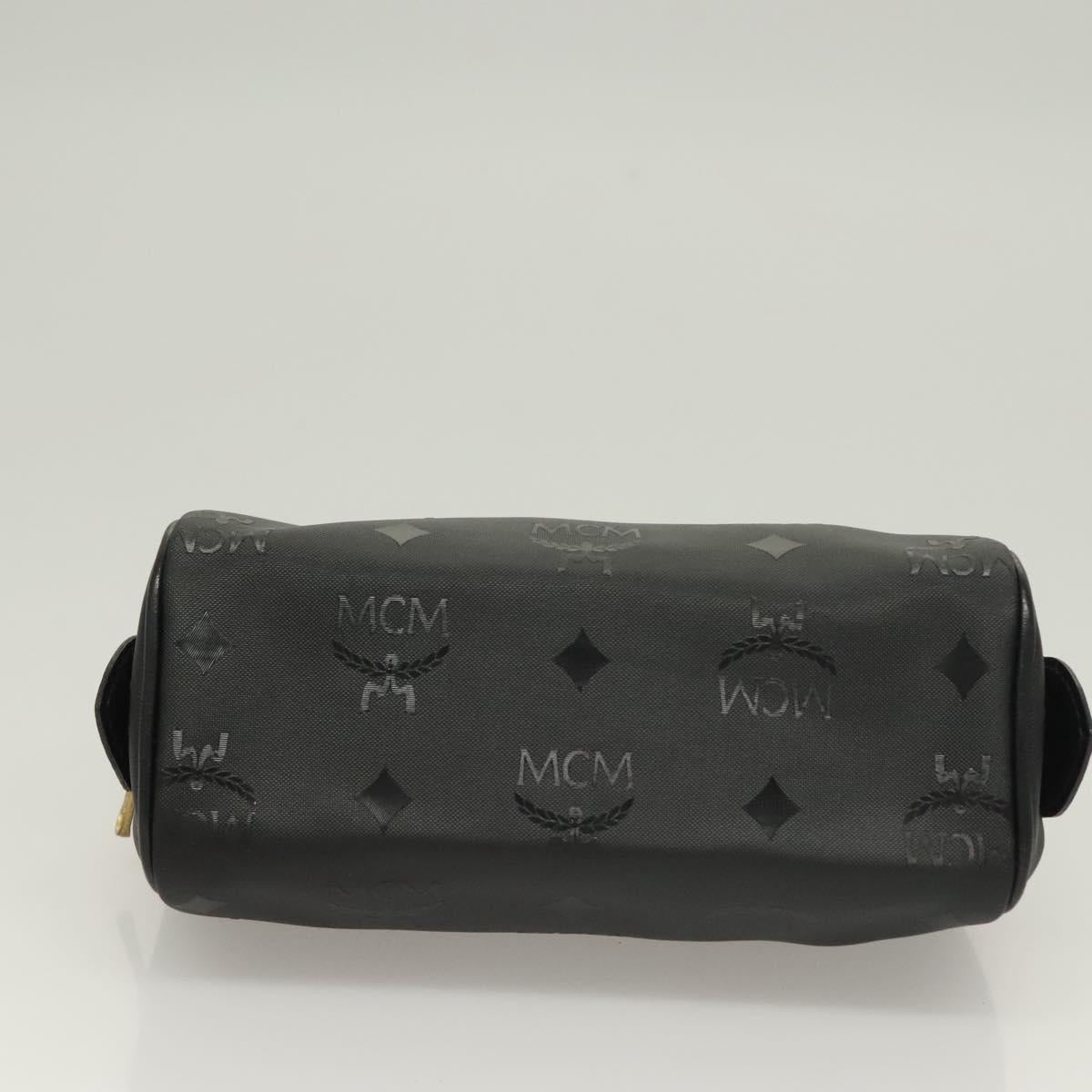 MCM Vicetos Logogram Hand Bag PVC 2way Black Gold Auth 129547