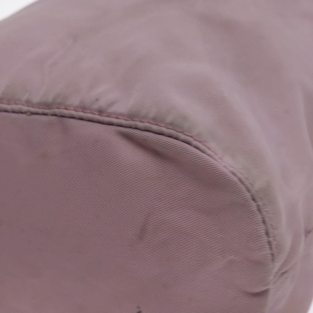 PRADA Pouch Nylon Pink Silver Auth 129576