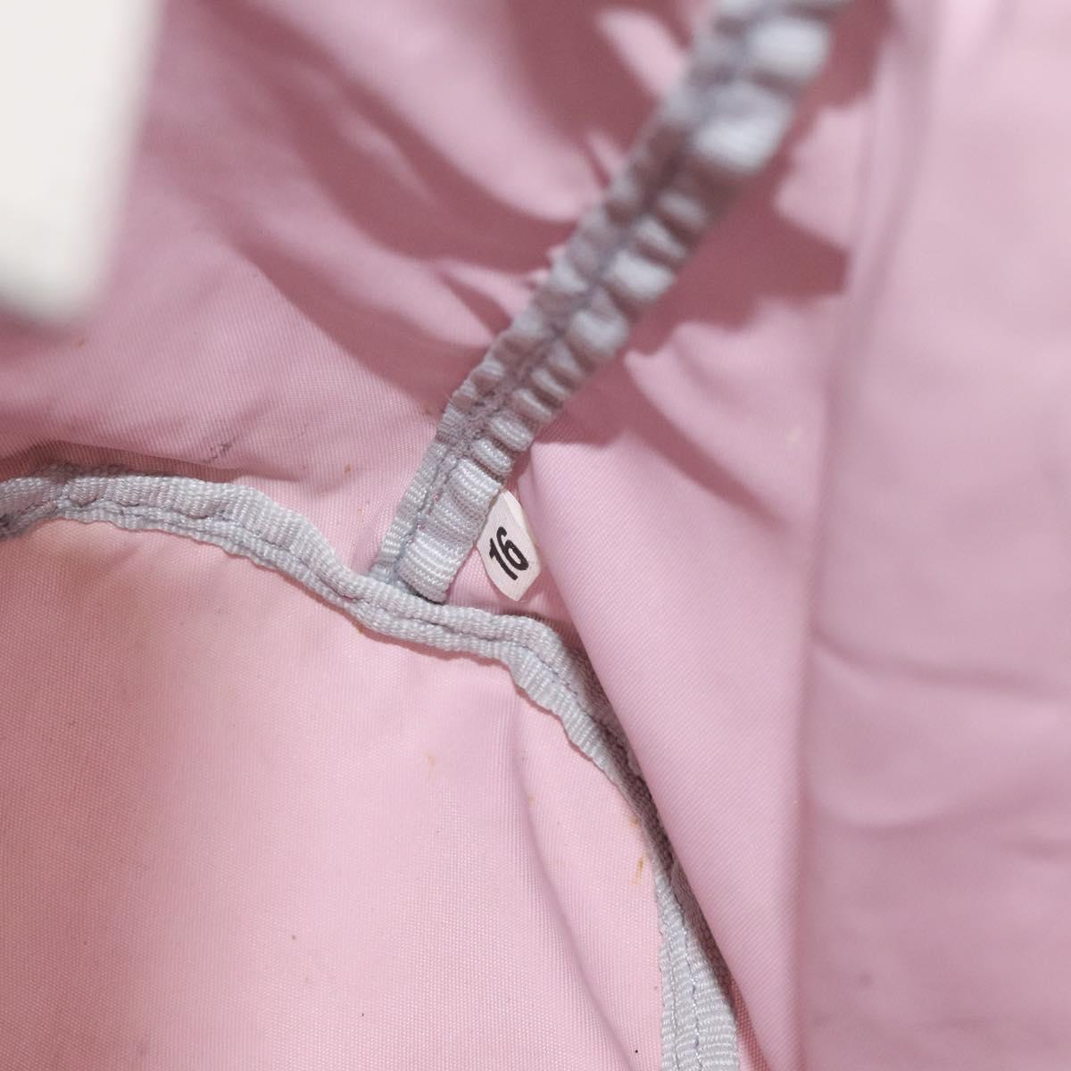 PRADA Pouch Nylon Pink Silver Auth 129576