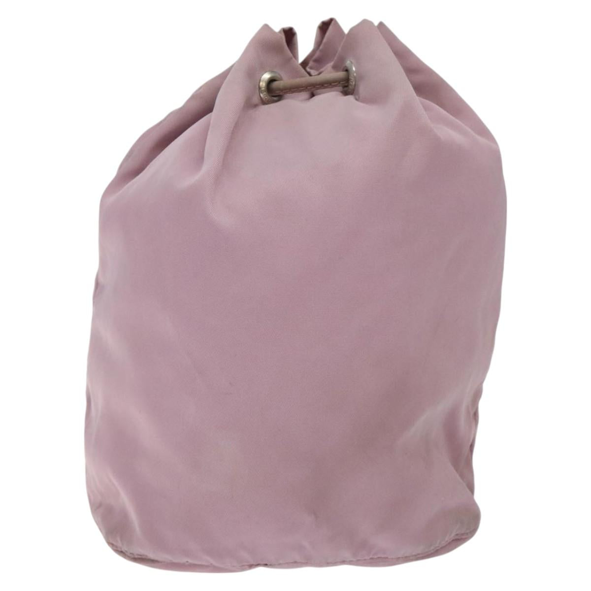 PRADA Pouch Nylon Pink Silver Auth 129576