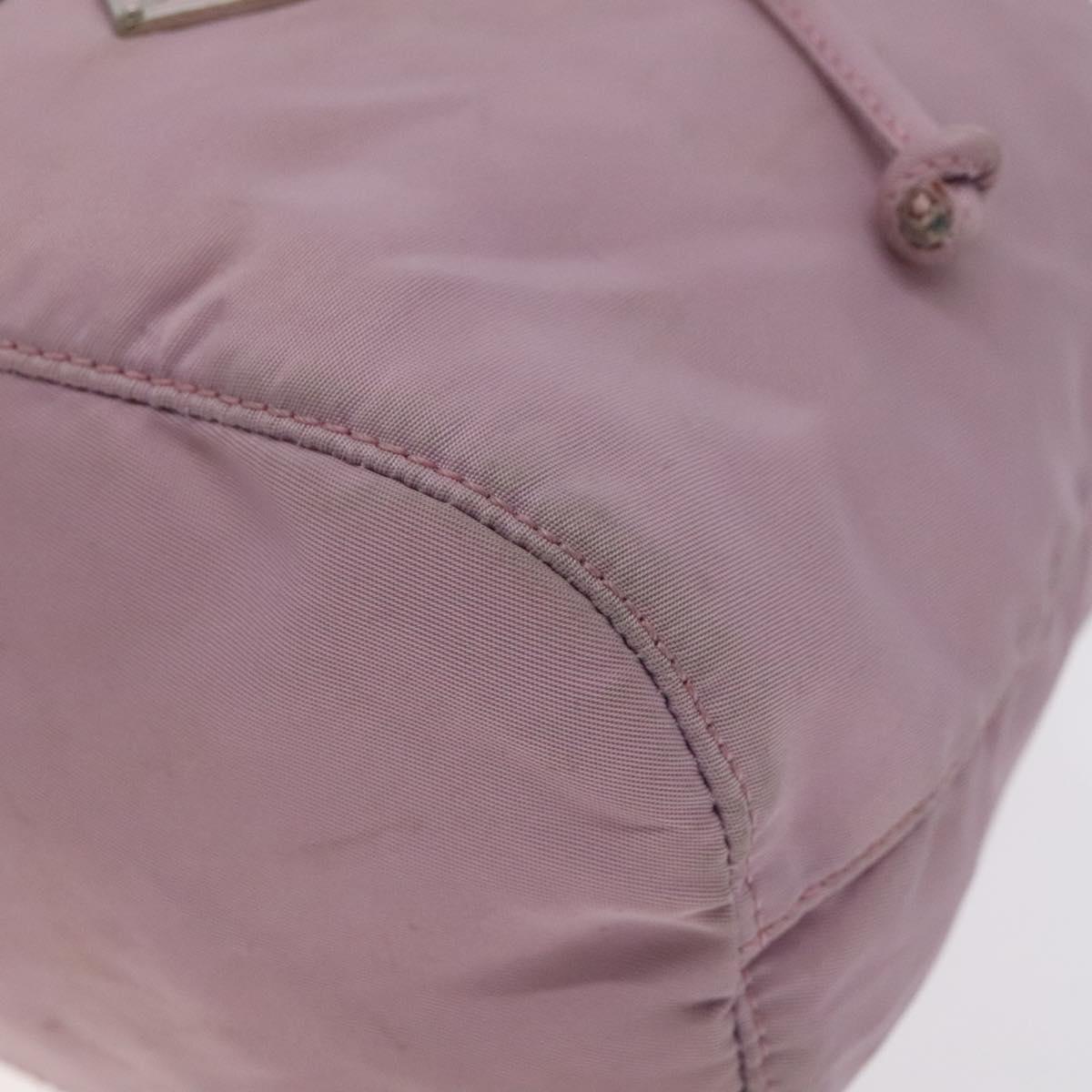 PRADA Pouch Nylon Pink Silver Auth 129576