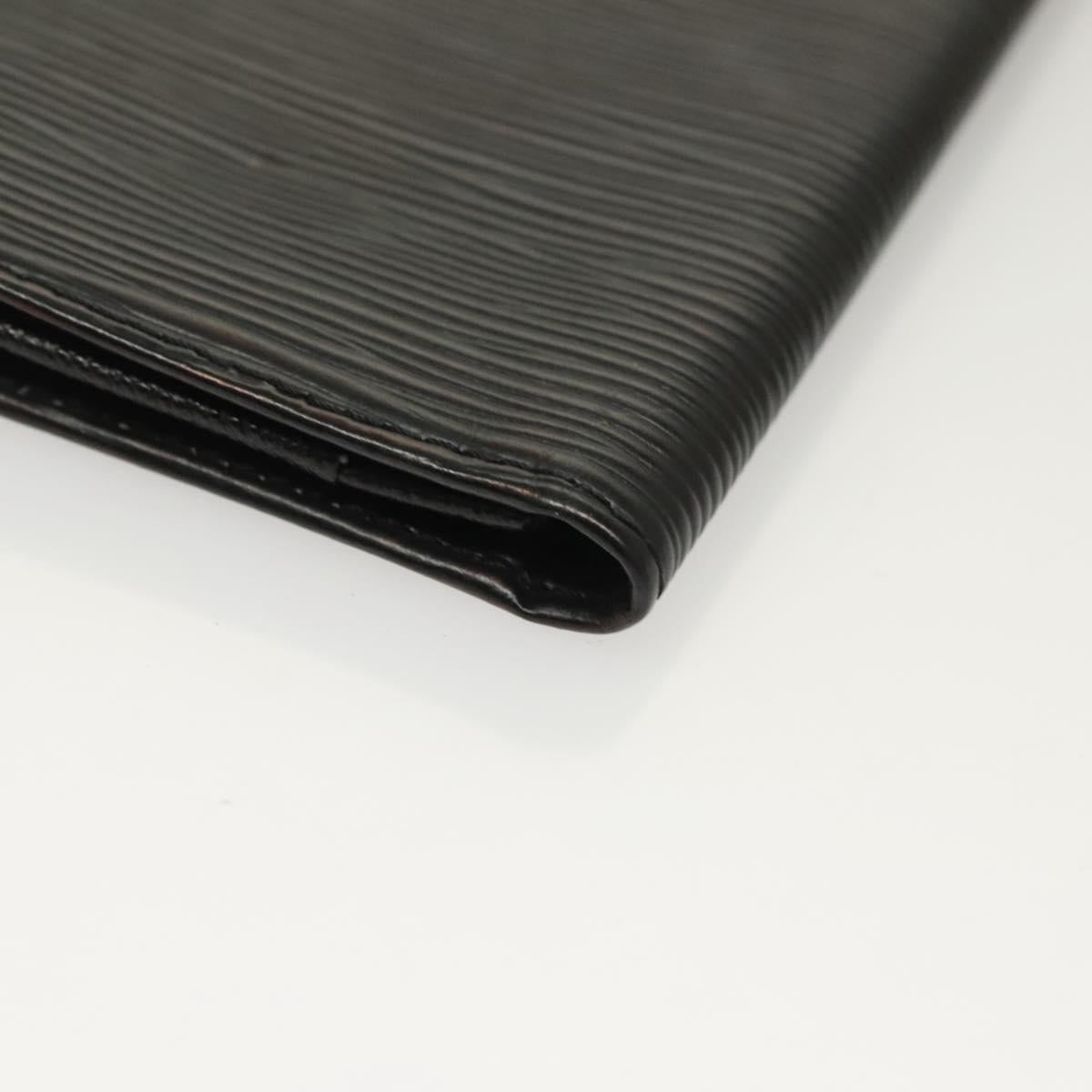 LOUIS VUITTON Epi Porte Cartes Credit Long Wallet Black M63212 LV Auth 129580
