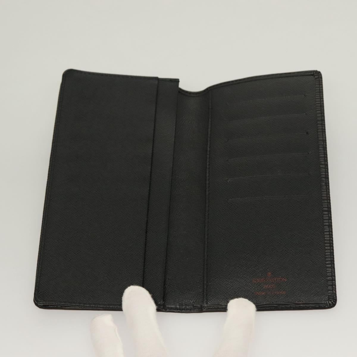 LOUIS VUITTON Epi Porte Cartes Credit Long Wallet Black M63212 LV Auth 129580