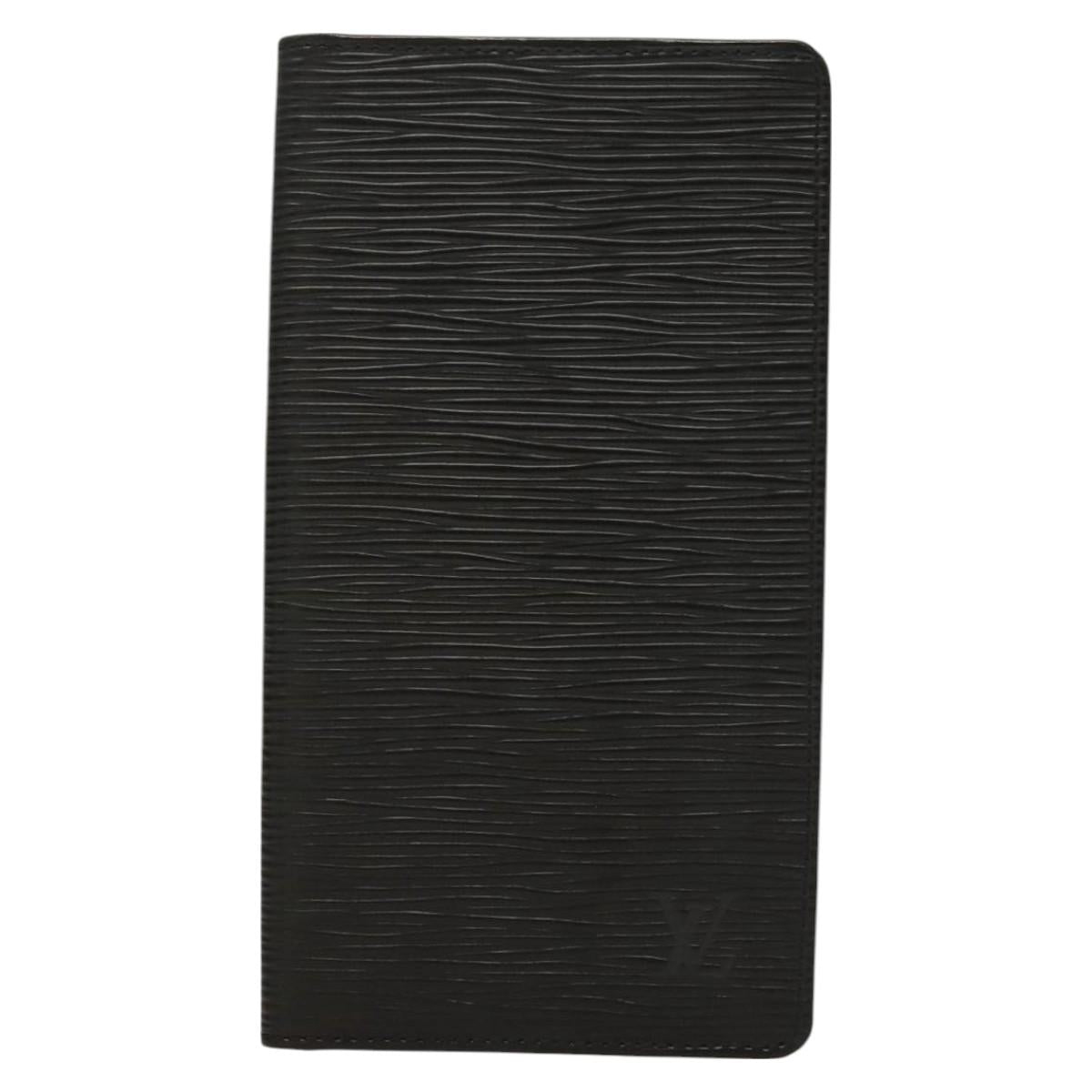 LOUIS VUITTON Epi Porte Cartes Credit Long Wallet Black M63212 LV Auth 129580