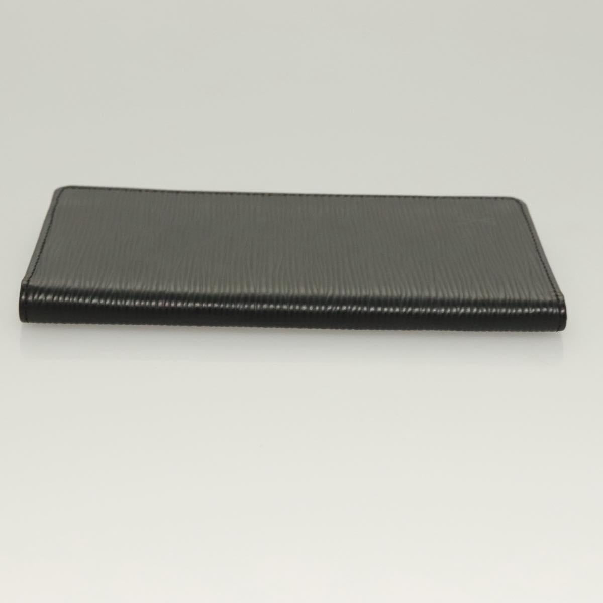 LOUIS VUITTON Epi Porte Cartes Credit Long Wallet Black M63212 LV Auth 129580