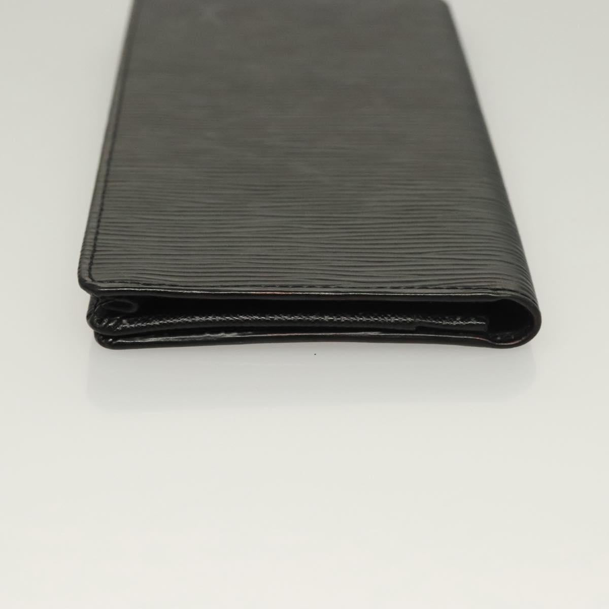 LOUIS VUITTON Epi Porte Cartes Credit Long Wallet Black M63212 LV Auth 129580