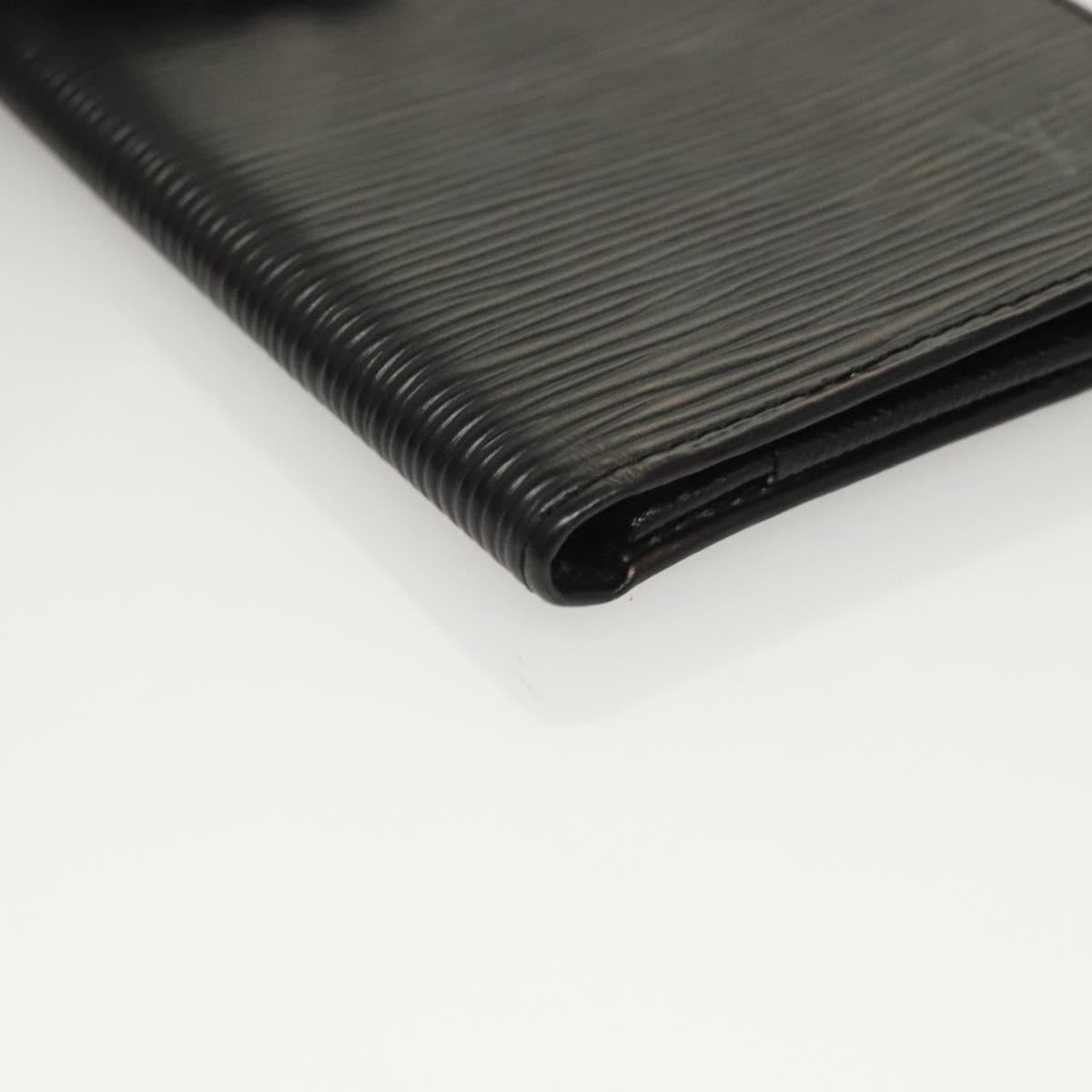 LOUIS VUITTON Epi Porte Cartes Credit Long Wallet Black M63212 LV Auth 129580