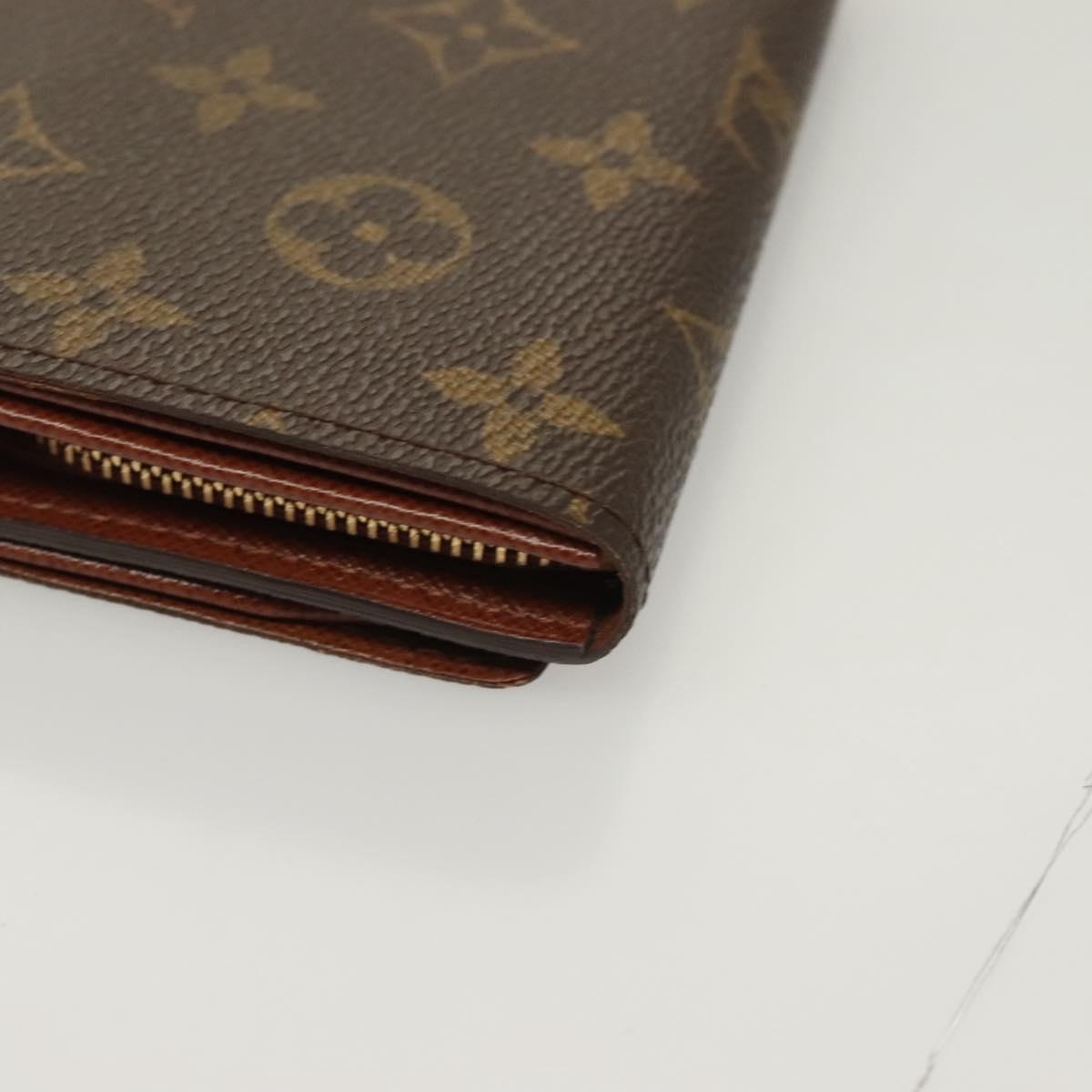 LOUIS VUITTON Monogram Porte Monnaie Billets Tresor Wallet M61730 Auth 129581