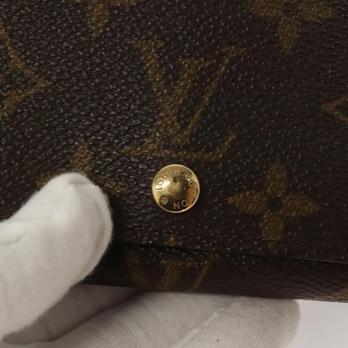 LOUIS VUITTON Monogram Porte Monnaie Billets Tresor Wallet M61730 Auth 129581